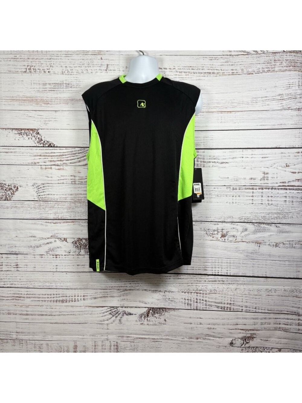 AND1 Black Green Basketball Performance Sleeveless Tank Top